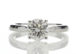 18ct White Gold Single Stone Claw Set Diamond Ring 1.24 Carats