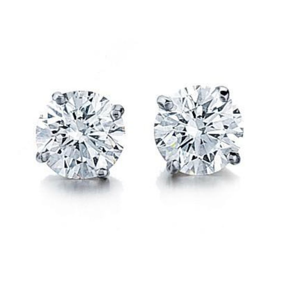 1.02 ctw diamond earrings 14kt white gold - Image 2 of 5