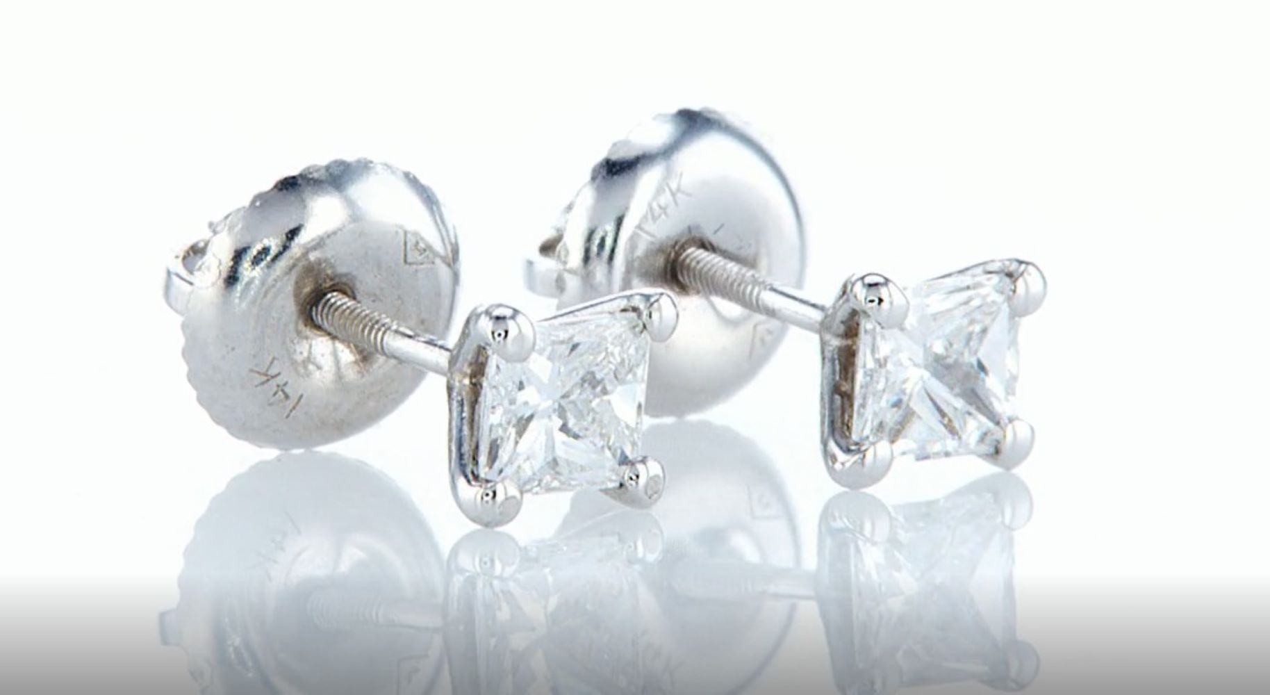 14 kt. white gold - earrings diamond -0.65ctw - Image 6 of 6