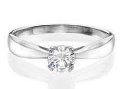 14k white gold ring solitare 0.30ctw