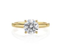 14k yellow gold ring solitare 0.50ctw