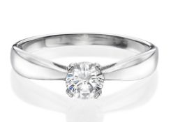 14k white gold ring solitare 0.50ctw