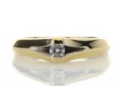 18ct Single Stone Fancy Rub Over Set Diamond Ring F SI 0.10 Carats