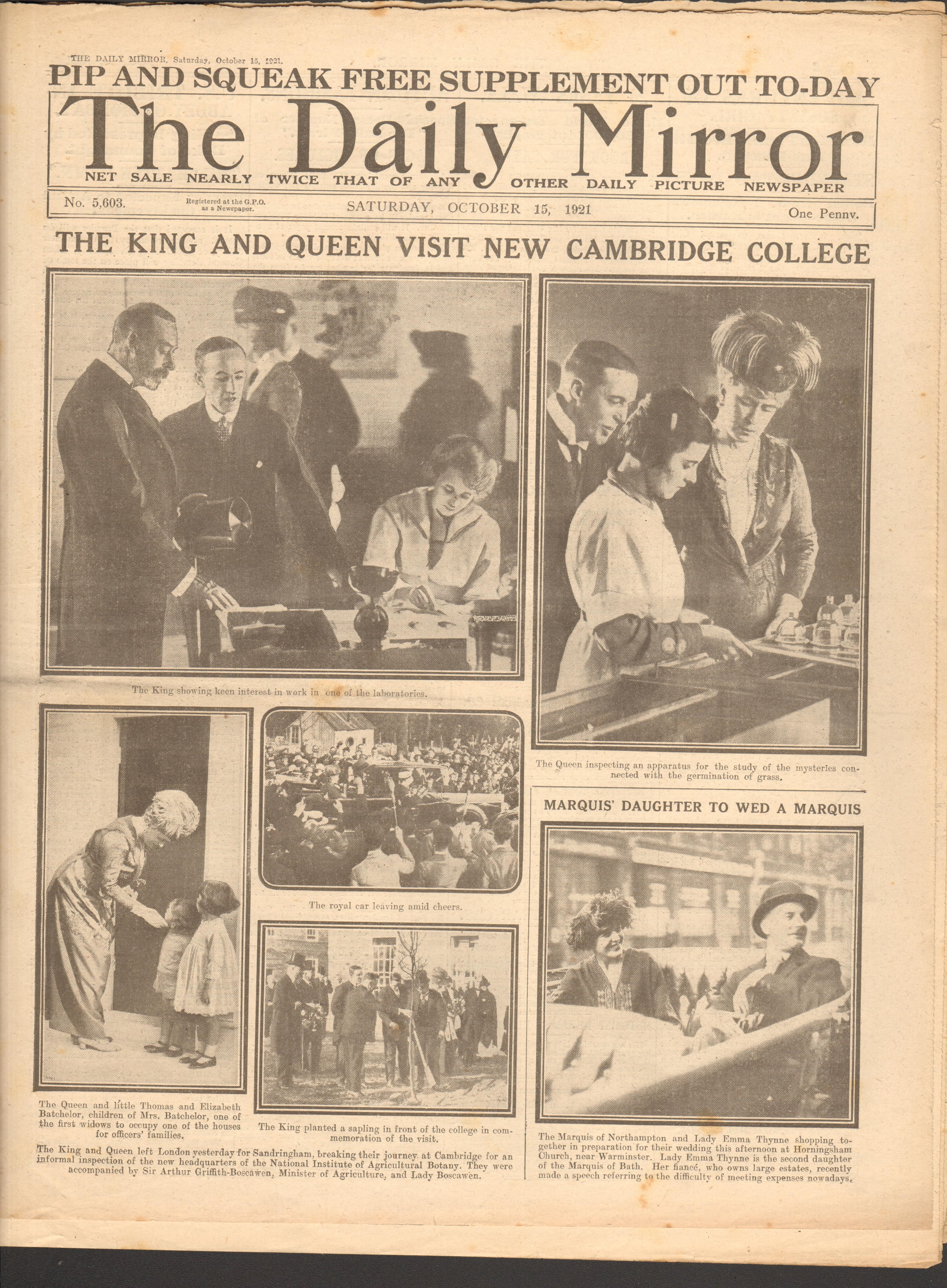 Daily Mirror Newspaper On Michael Collins At The Peace Treaty Talks 1921 - Image 2 of 2