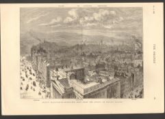 Bird’s-Eye View from the Summit of Nelson Column Antique Print