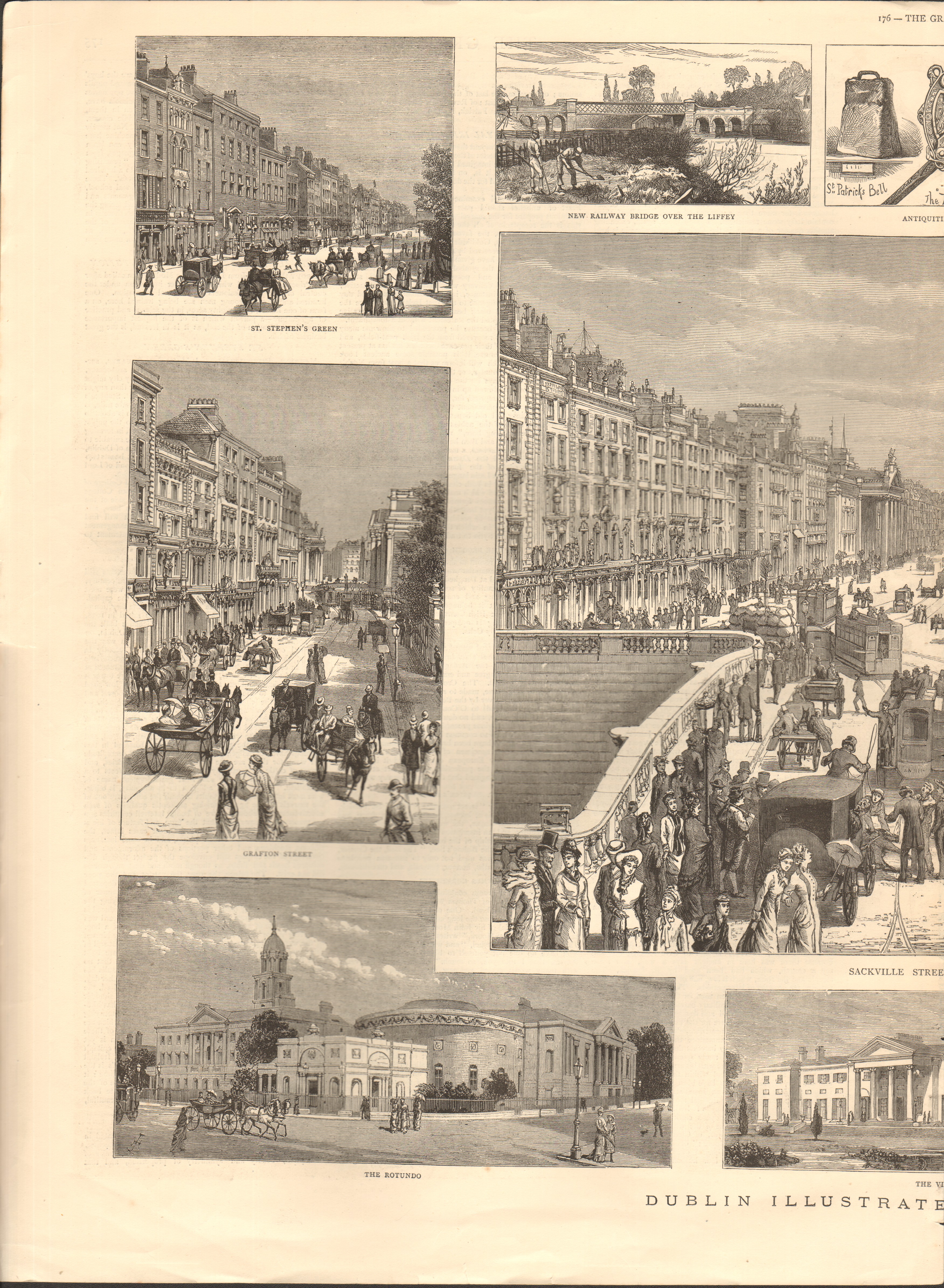 Double Page "The Beauty Of Dublin" Antique Print 1878 - Image 2 of 3