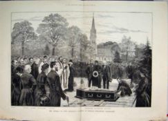 The Phoenix Park Murders "Lord Cavendish Funeral" Antique Print 1882