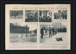 The Battle of the Custom House Original Double Page 1921 Mounted