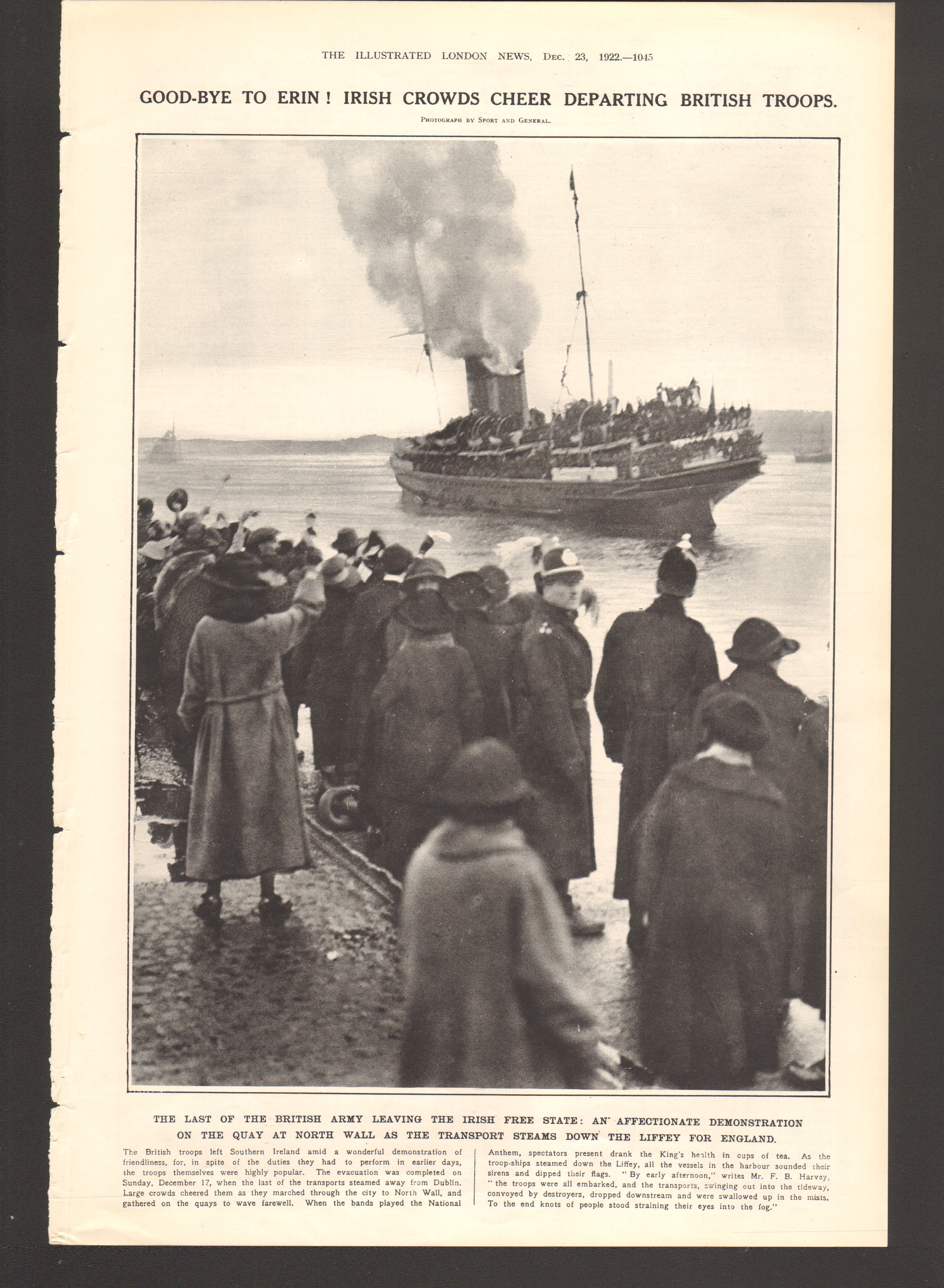 Irish Crowds Cheer The Last Of The British Army Leaving Ireland