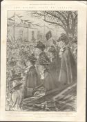 Queen Victoria Trip To Ireland “ Asylum For The Blind “ Antique Print