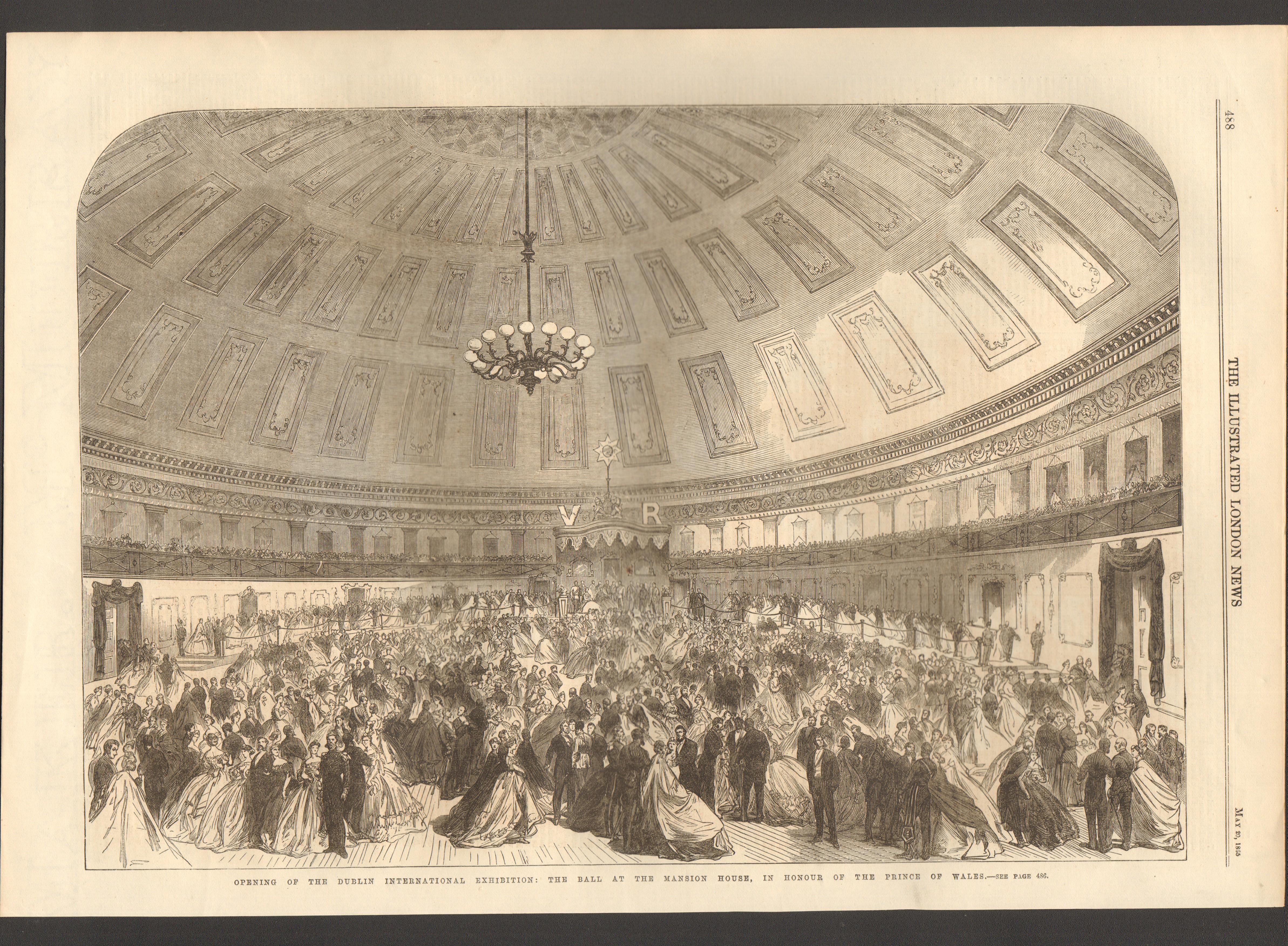 Opening Of The Dublin International Exhibition Antique Print 1865