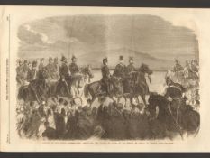The Prince Of Wales Review Of Troops At Phoenix Park Dublin Antique Print 1865