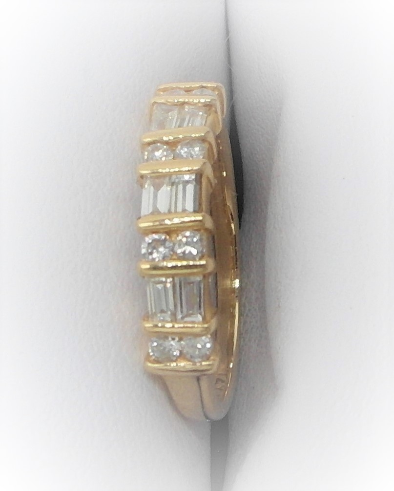 6 Stone Baguette Diamond Half Hoop Ring - Image 3 of 4