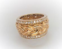 14ct YELLOW GOLD MALE ROPE PATTERN RING