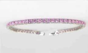 Pink Sapphire Tennis Bracelet