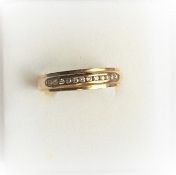 14Ct Yellow Gold 12 Stone Male Diamond Half Eternity Ring