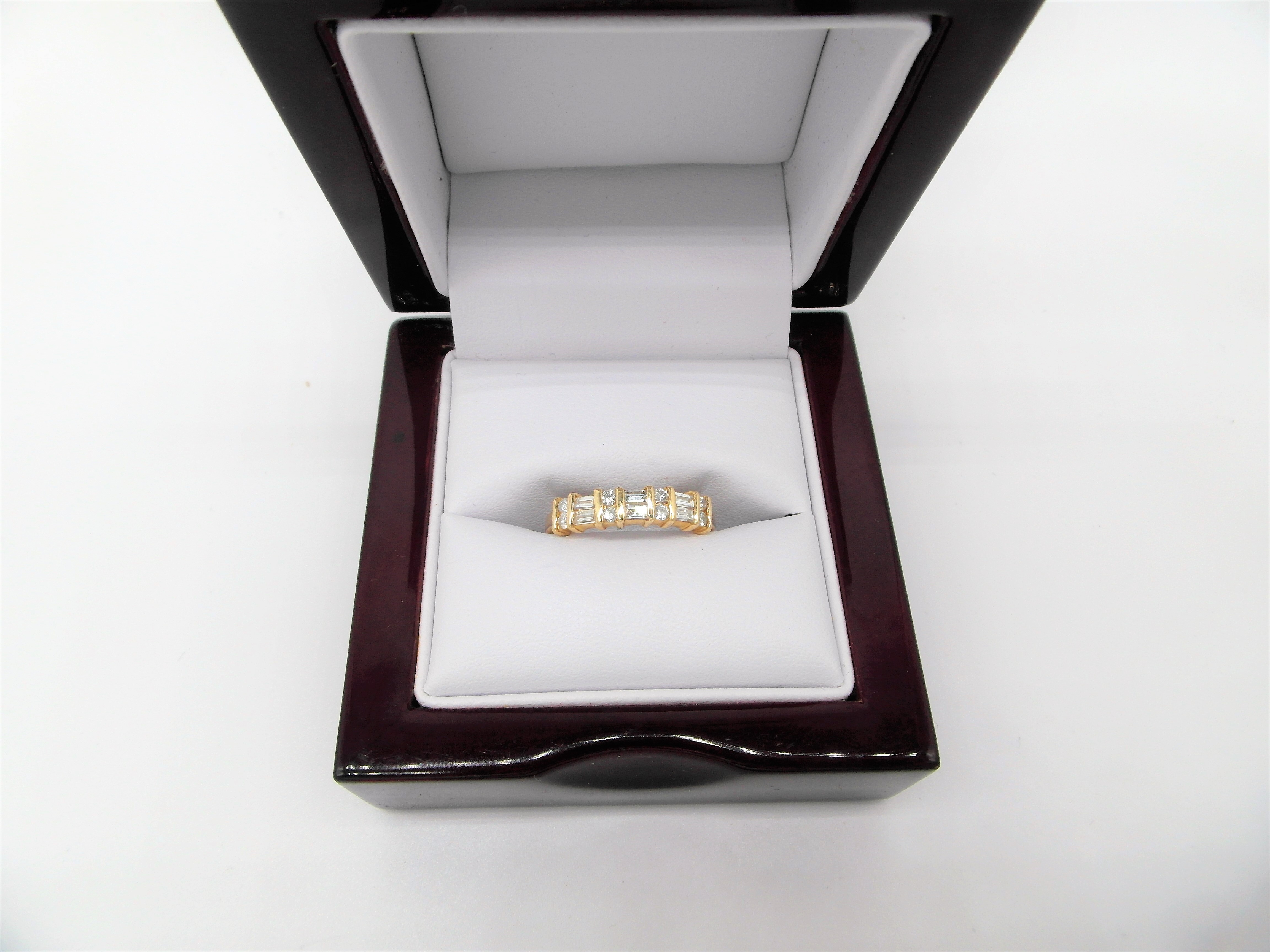 6 Stone Baguette Diamond Half Hoop Ring - Image 2 of 4