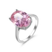 SILVER PINK SAPPHIRE RING