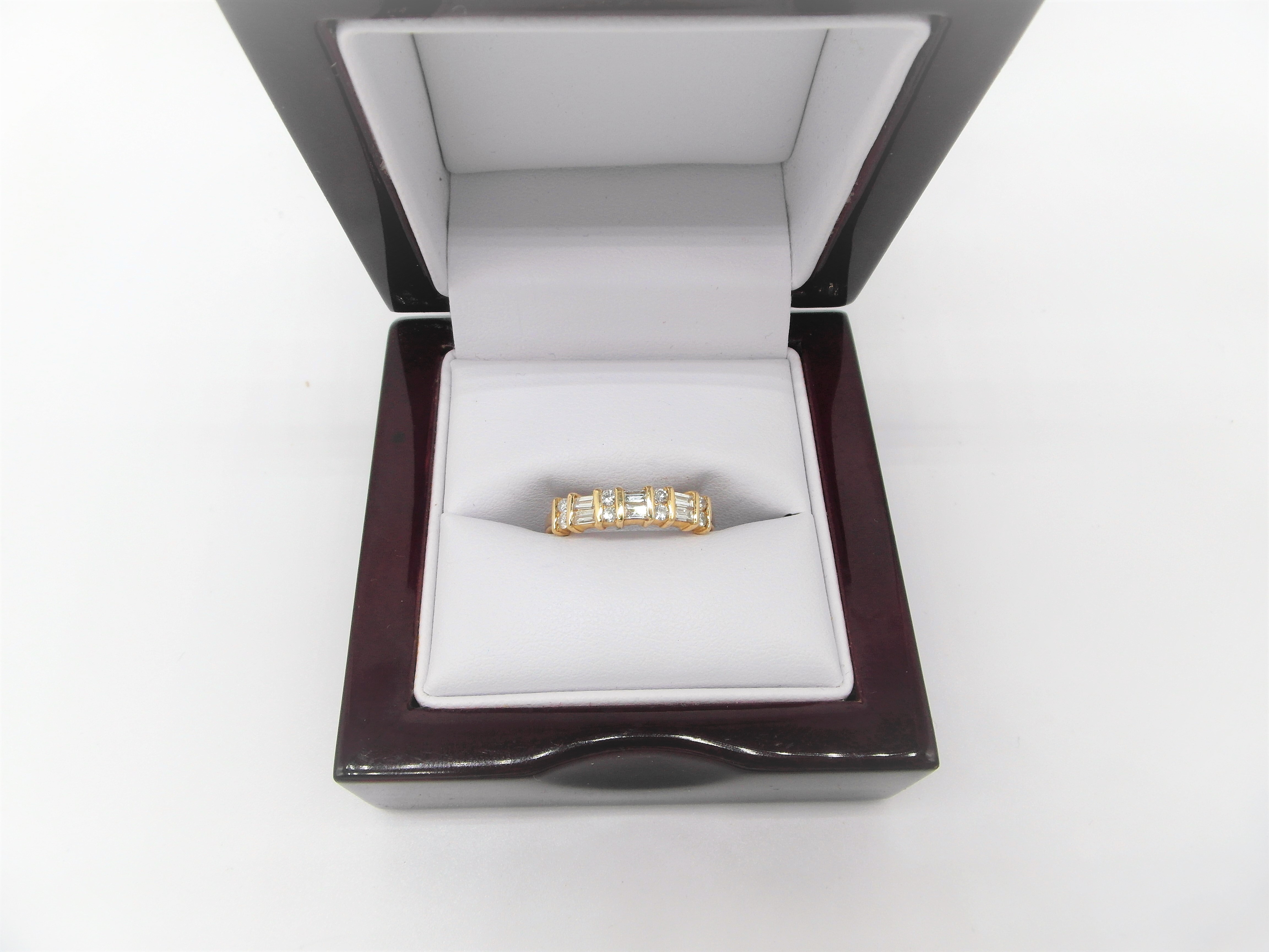 6 Stone Baguette Diamond Half Hoop Ring - Image 4 of 4