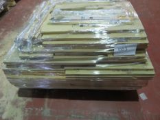 (1003) LARGE PALLET TO CONTAIN VARIOUS NEW KITCHEN STOCK TO INCLUDE: CORNER POST FOR 625 WALL T...