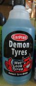 3x Carplan Demon Tyres, Wet look tyres. 1L. UK DELIVERY AVAILABLE FROM £14 PLUS VAT - HUGE PRO...
