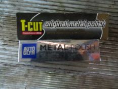 4x Items to include: 3x T-Cut Original metal polish 100g. 1X Auto Glym Metal Polish. UK DELIVER...