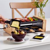 (S326) 900W 6 Person Raclette Grill Sear meats and fry vegetables to perfection with up to six...
