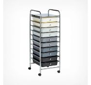 (X47) Ombre 10 Drawer Trolley. Stylish 10 drawer storage trolley - great for homes, offices, be...