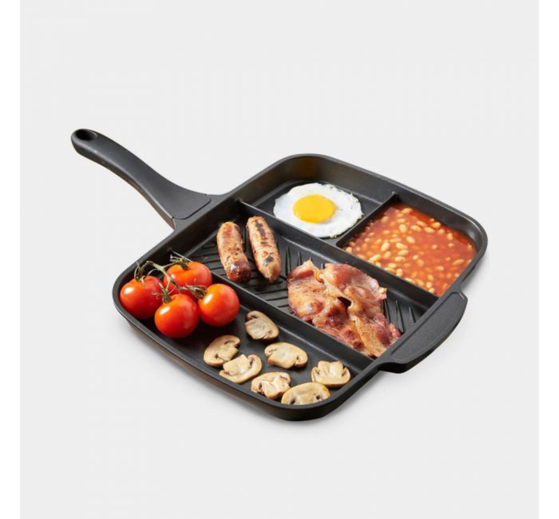 (X44) Multi Section Frying Pan. Four sections means you can cook multiple foods simultaneously ...