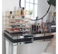 (K20) 5 Tier Cosmetic Organiser The 5 tier display features 4 large removable drawers with cry...