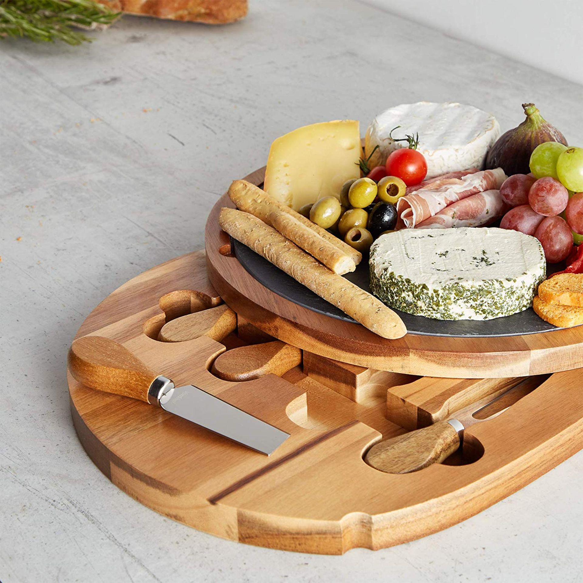 (S370) Cheese Boards with Knives Sets - Bamboo, Slate, Slide-Out Drawers, Specialist Knife Sets... - Image 2 of 4