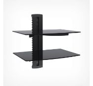 (X40) 2x Floating Shelf - Black. Supports a maximum of 8kg on each shelf Two Large Strengthene...