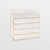 (NN24) 5 Tier Cosmetic Organiser The 5 tier display features 4 large removable drawers with cr...