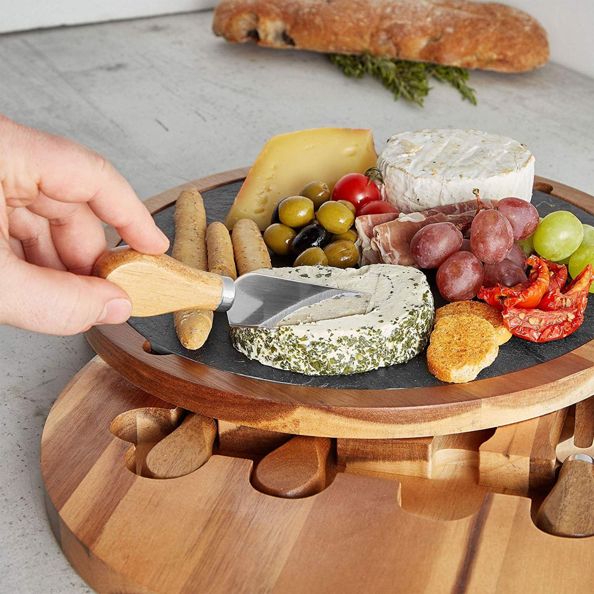 (S370) Cheese Boards with Knives Sets - Bamboo, Slate, Slide-Out Drawers, Specialist Knife Sets... - Image 3 of 4