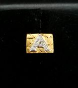 Jewellery 18ct Gold & Diamond Tie Pin Letter 'A'