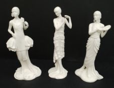 Vintage 3 x Royal Worcester Figures The 1920's Vogue Collection