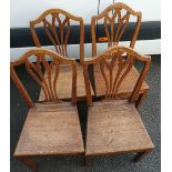 Antique Set of 4 Hardwood Edwardian Chairs