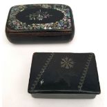 Antiques 2 x Snuff Boxes Both Inlaid