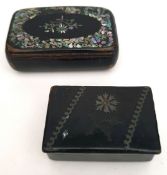 Antiques 2 x Snuff Boxes Both Inlaid