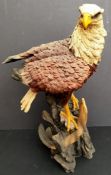 Vintage Collectable Figure Large Resin Eagle Stands 18 inches tall