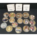Collectable Coins 16 in Total Various Themes
