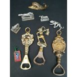 Antique Vintage Brass Bottle Openers & Animal Figures