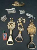 Antique Vintage Brass Bottle Openers & Animal Figures