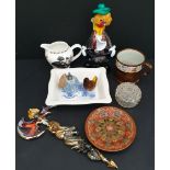 Parcel of Assorted Glass ware & Ceramics Includes Clown