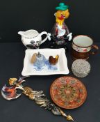 Parcel of Assorted Glass ware & Ceramics Includes Clown