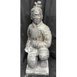 Large Stone Chinese Terracotta Style Warrior Statue