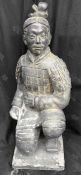 Large Stone Chinese Terracotta Style Warrior Statue