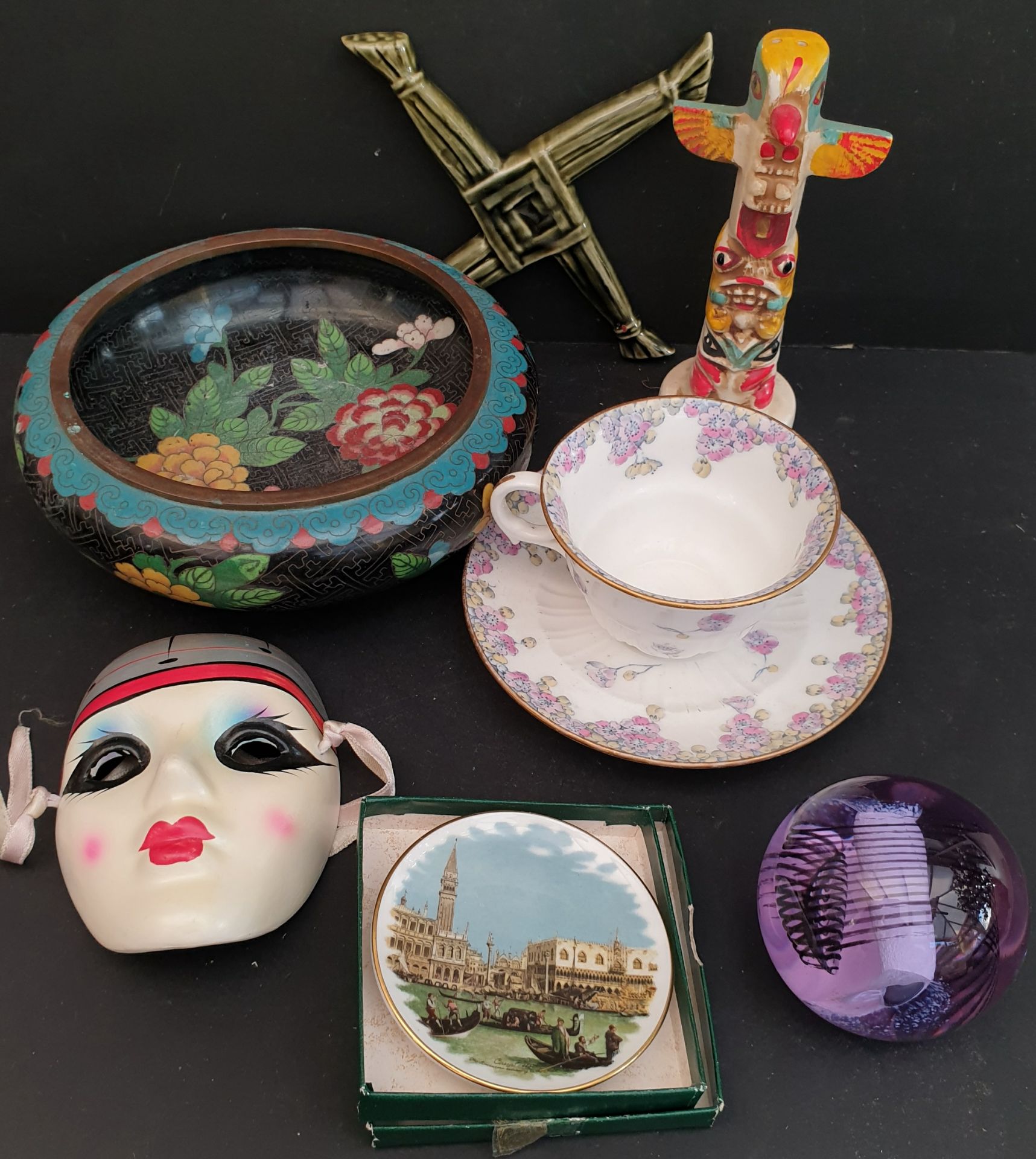 Vintage Assorted Ceramics Includes Wedgwood, Cloisonné & Thrifco