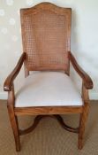 Furniture John Lewis Rattan Backed Arm Chair & A Foot stool