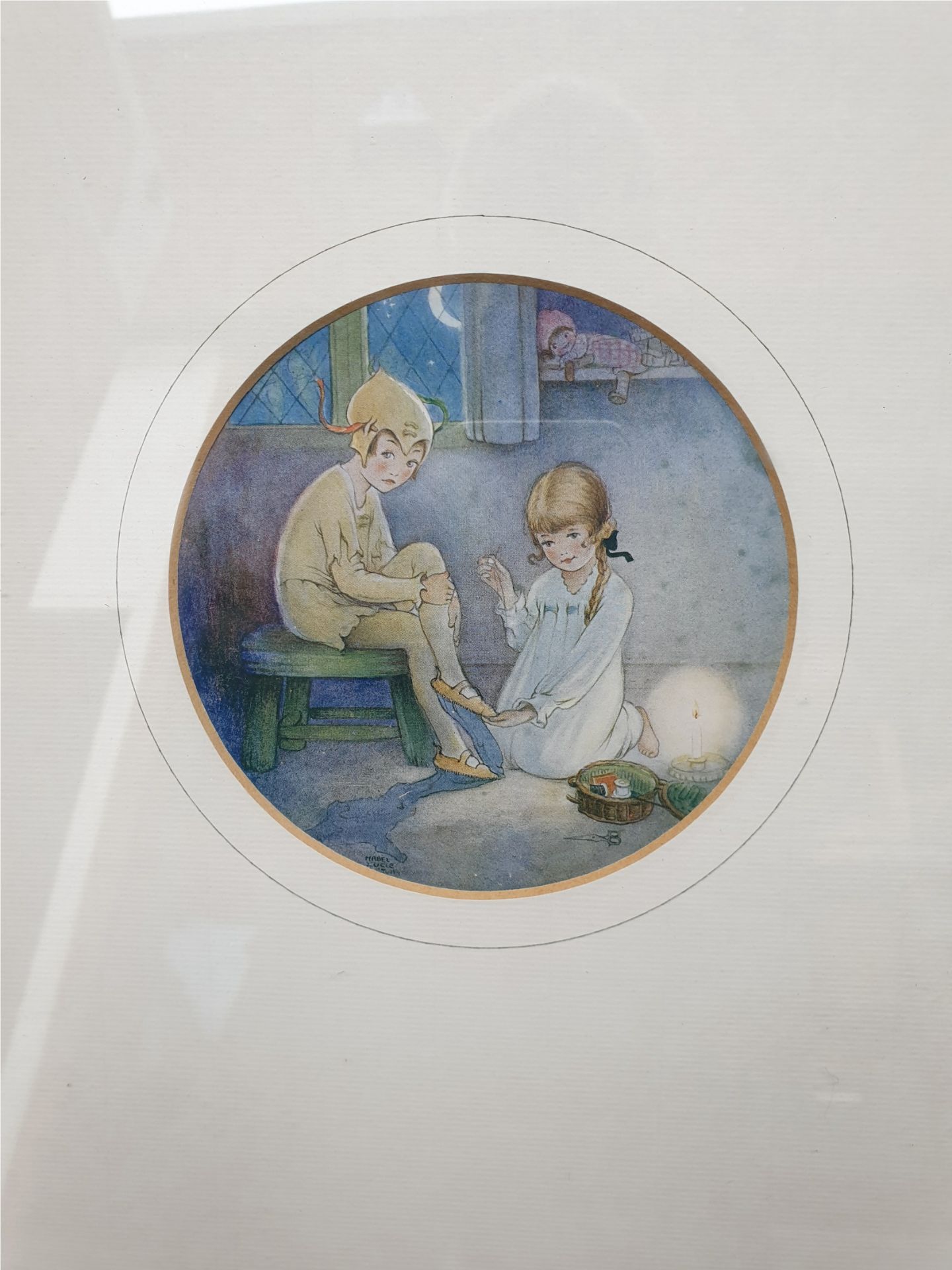 Art Framed Vignette Picture Peter Pan and Wendy - Image 2 of 2